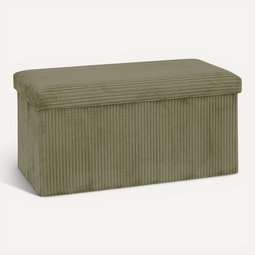 Pouf Pliant Double Arum Côtelé 76 X 38 Cm Kaki