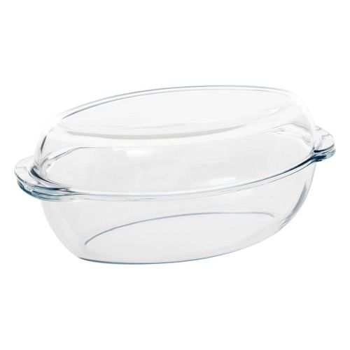 Plat à Four L35cm Oval En Verre Avec Couvercle
