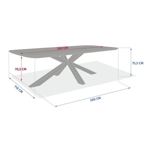 Table De Jardin 10 Places Oraclion Effet Bois Pied étoile Hespéride