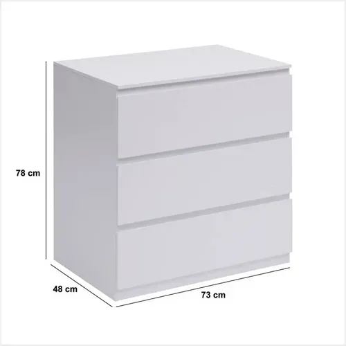 Commode 3 Tiroirs 78 Cm Dolo Blanc