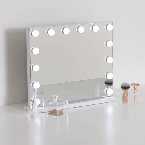 Miroir de maquillage LED 50 cm HOLLY Blanc vue d'ambiance 1