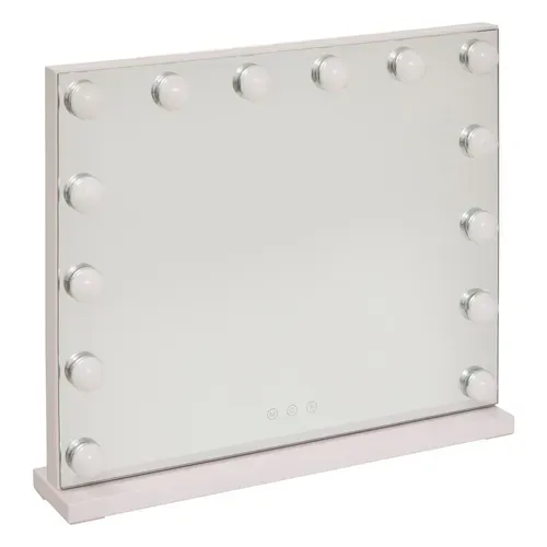Miroir de maquillage LED 50 cm HOLLY Blanc vue de face
