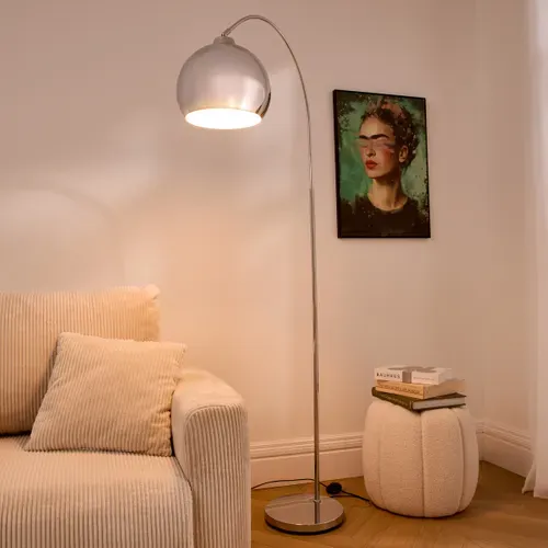 Lampadaire arc H. 177 cm FLORIS Argenté