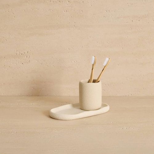 Pot À Brosse À Dents Oleya Beige