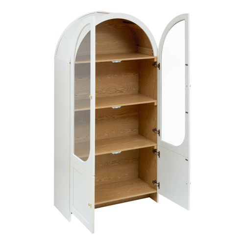 Vaisselier 4 Portes 4 Niveaux Ivoire H180cm