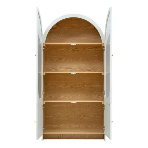 Vaisselier 4 Portes 4 Niveaux Ivoire H180cm