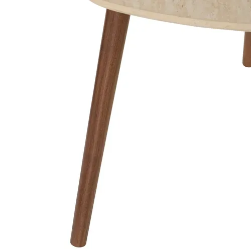 Tables basses gigognes MILEO Imitation noyer et travertin vue accessoires