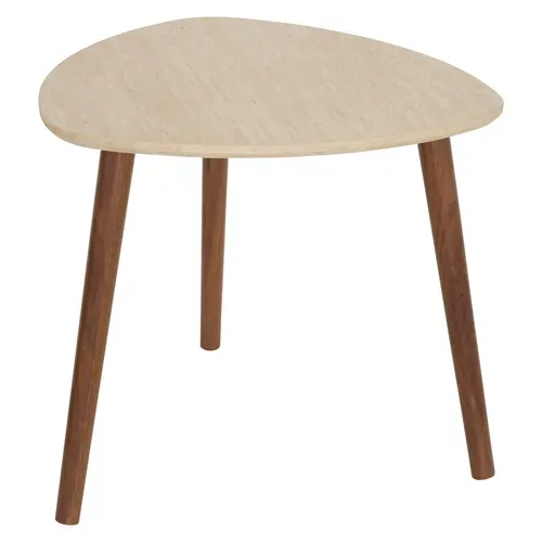 Tables basses gigognes MILEO Imitation noyer et travertin