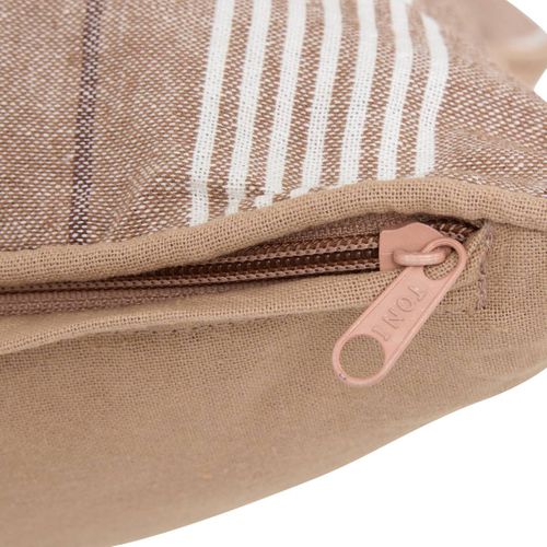 Coussin Groove 58x38cm Rayé Beige Lin
