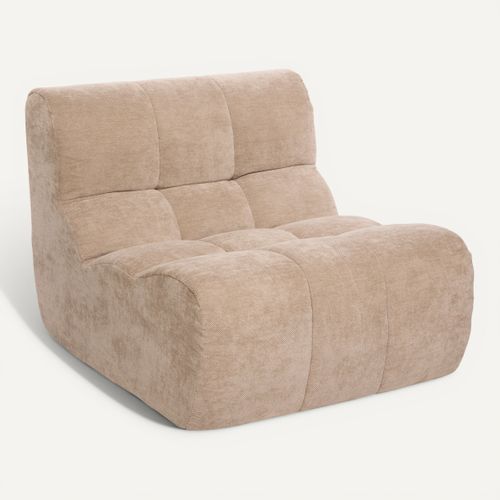Chauffeuse compressé 1 place MIROA tissu beige vue 3/4