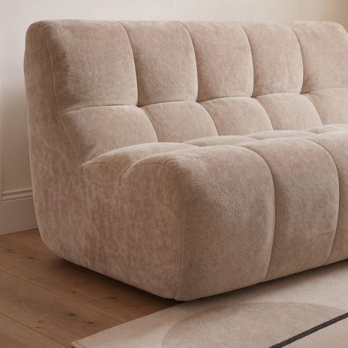 Canapé compressé fixe 2 places MIROA tissu beige