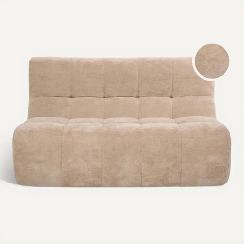 Canapé compressé fixe 2 places MIROA tissu beige vue de face