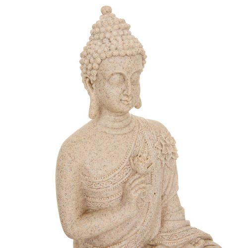 Statue Bouddha Assis Salma 17x10,5x27cm Beige