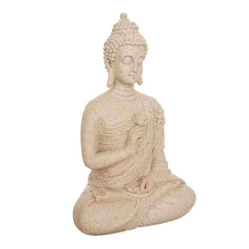 Statue Bouddha Assis Salma 17x10,5x27cm Beige
