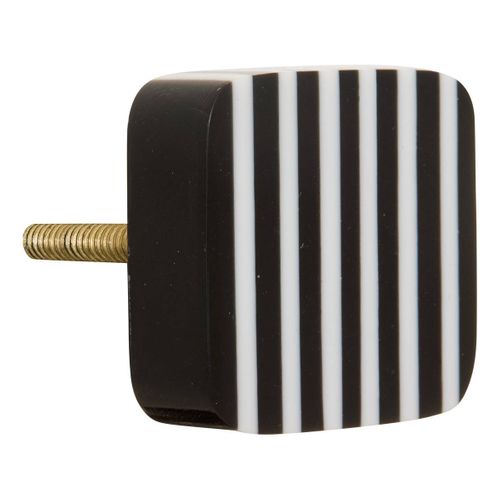 Lot De 2 Boutons De Meuble En Laiton Mia Noir Et Blanc