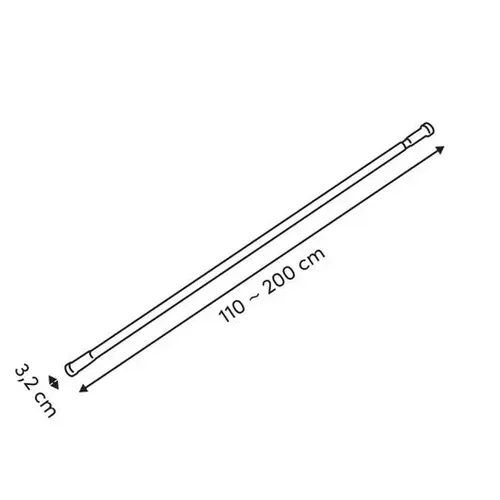 Tringle Rideau Dch Noir 200cm