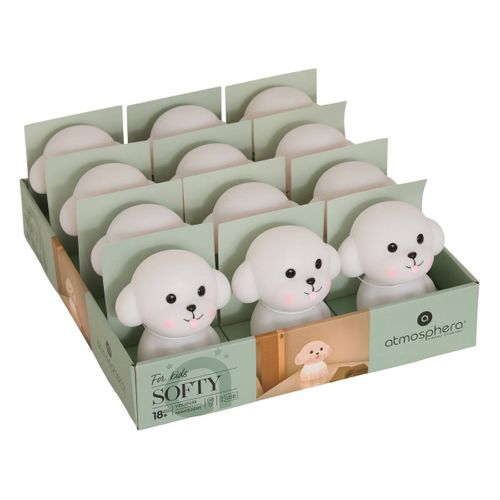 Veilleuse Chien Enfant Softy Blanc 9,5x8x9,9 Cm