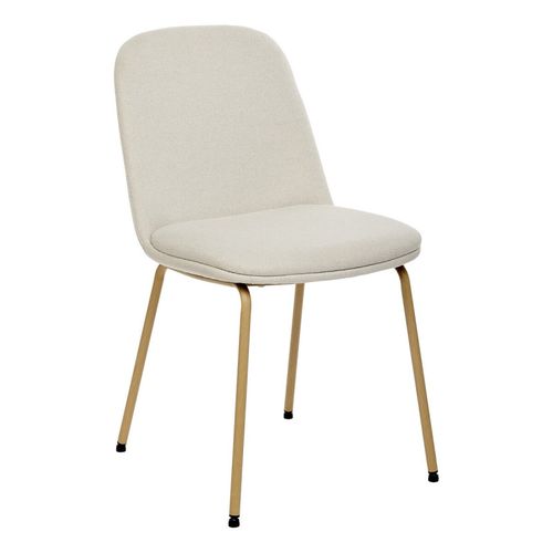 Chaise Neora Tissu Ivoire Pieds Métal Effet Bois Atmosphera