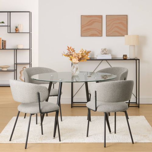 Table À Manger En Verre Trempé 4 Places Ostras D120cm