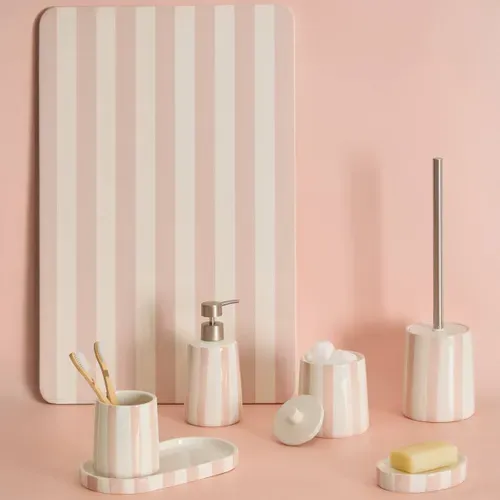 Gobelet salle de bain STRIO Blanc / Rose vue d'ambiance 1