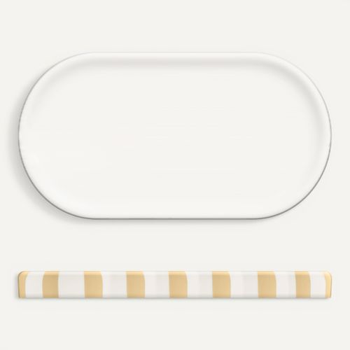 Plateau STRIO Blanc / Jaune vue de face