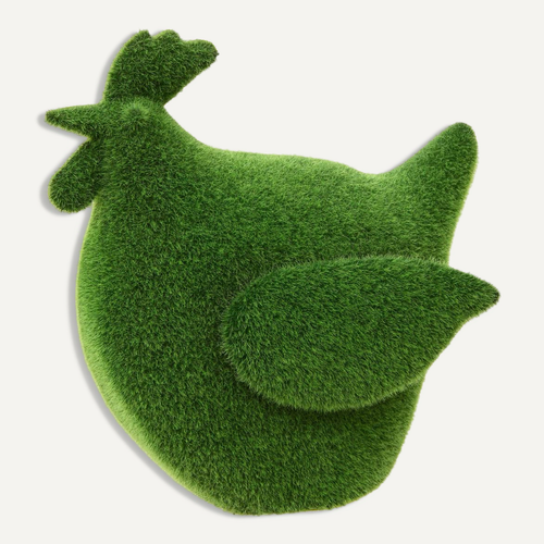 Statuette Poule Grass Gazon Synthétique H25,4cm Vert