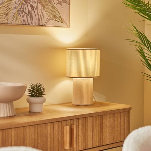 Lampe à poser ivoire H. 28 cm JOLINA Ivoire vue d'ambiance 1