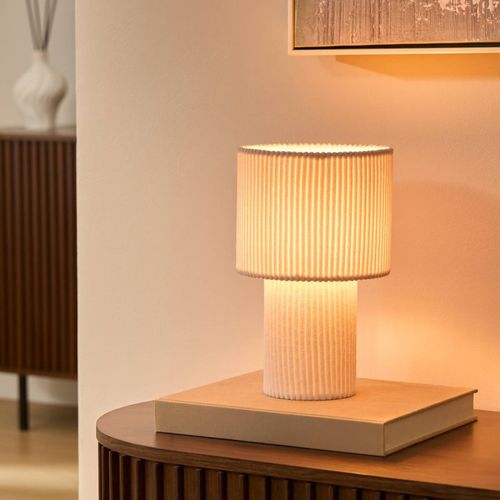 Lampe à poser ivoire H. 28 cm JOLINA Ivoire
