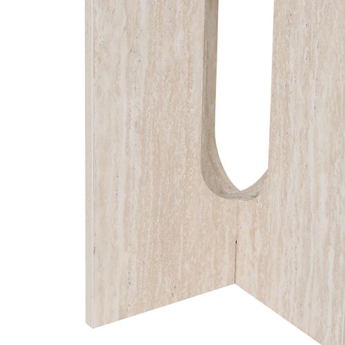 Table d'appoint Ø 40 cm ANAYA Effet travertin vue détaillée