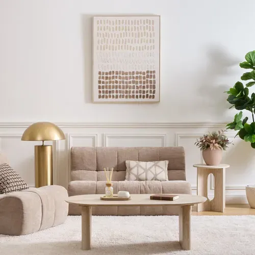 Table d'appoint Ø 40 cm ANAYA Effet travertin