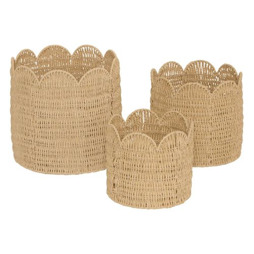 Lot De 3 Paniers Cyrielle Rond Beige