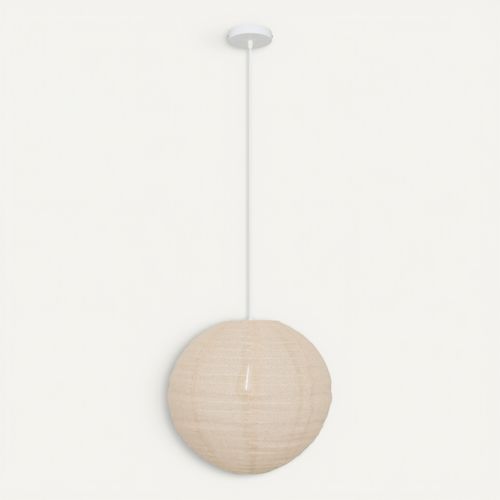 Suspension lanterne D. 43 cm JORDY Beige vue 3/4