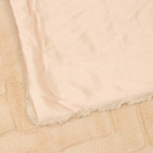 Plaid Arka 120x160cm Effet Fausse Fourrure Beige