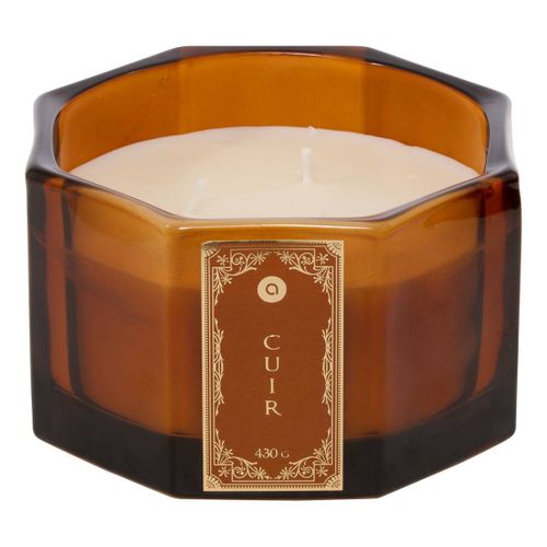 Bougie Parfumée Lucien Hexagonale 430g Cuir