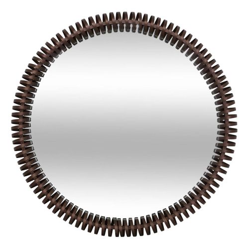 Miroir Barrel Rond D.90cm Marron