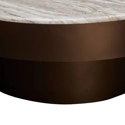 Table Basse Graphite Ronde D.80cm Marron