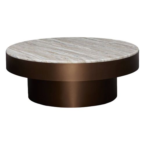 Table Basse Graphite Ronde D.80cm Marron