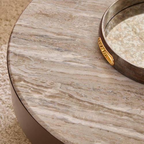 Table Basse Graphite Ronde D.80cm Marron
