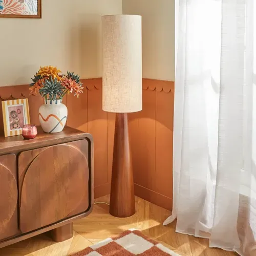 Lampadaire en bois H. 150 cm SERGIO Marron
