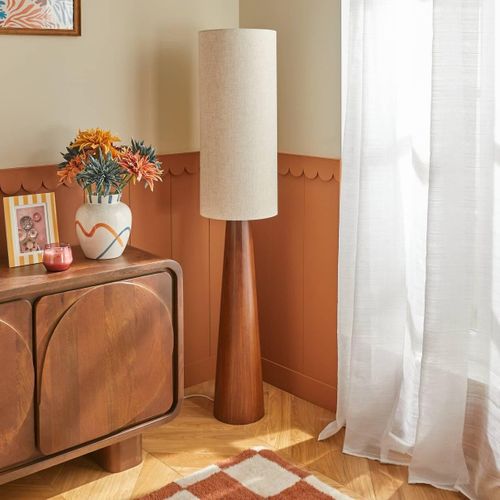 Lampadaire en bois H. 150 cm SERGIO Marron