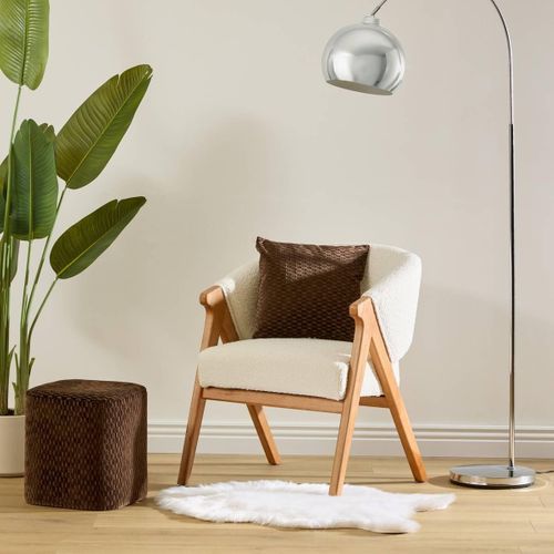 Pouf Selia Carré 35x35cm Marron