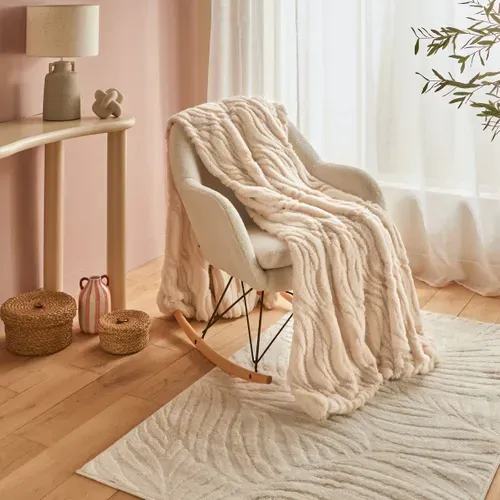 Plaid Boucly 180x230cm Vagues Beige