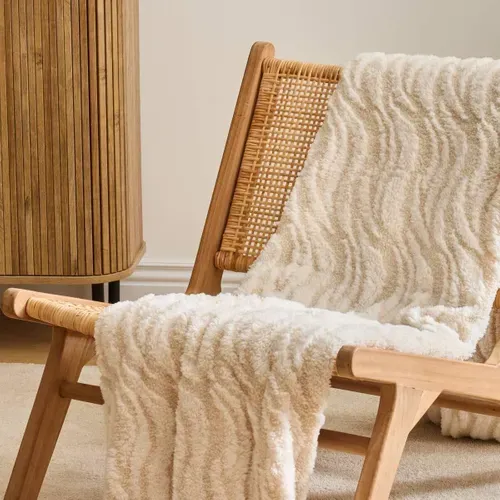 Plaid Boucly 180x230cm Vagues Beige