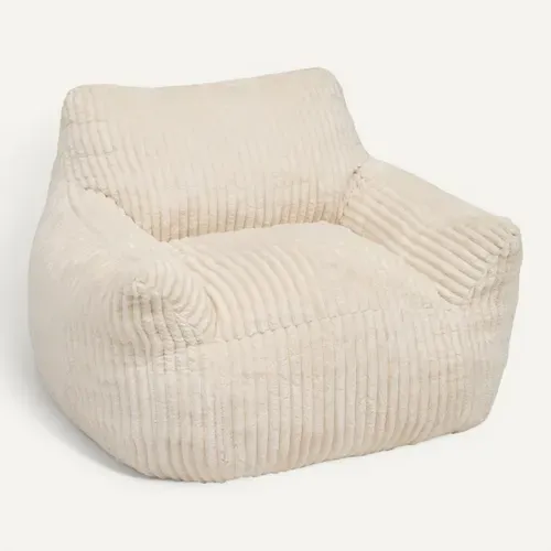 Fauteuil compressé MUZO Ivoire vue 3/4