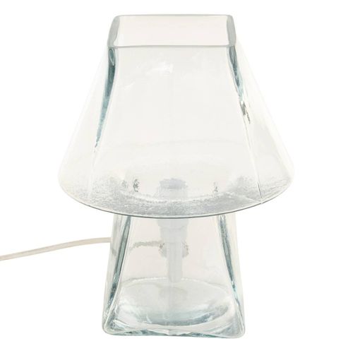 Lampe Champignon Elita H.26cm En Verre Transparent
