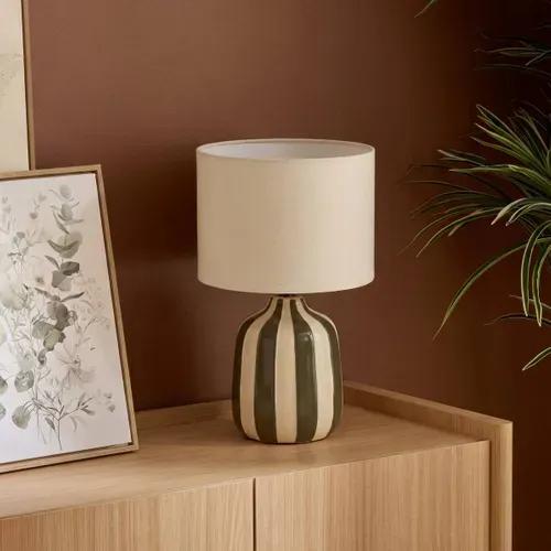Lampe à poser kaki H. 41,5 cm VILMA Kaki vue d'ambiance 1