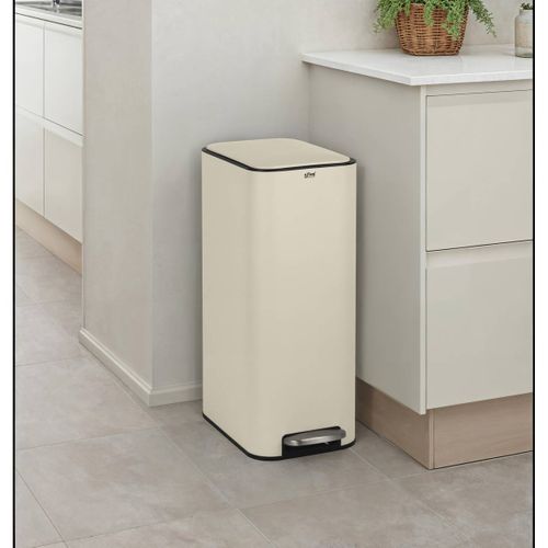 Poubelle Slim Rectangulaire À Pédale Delta 30l Argile