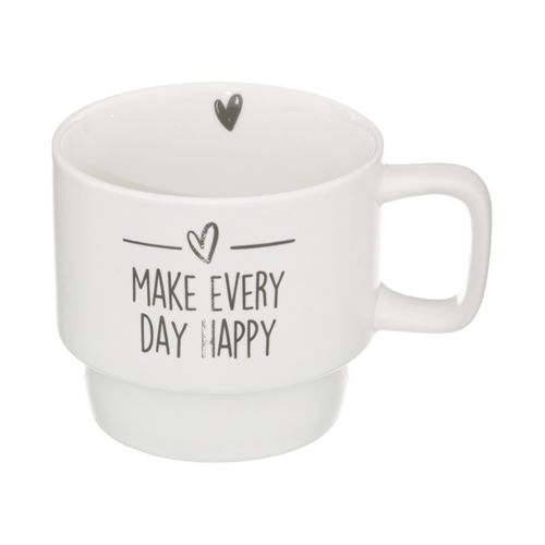 Lot De 4 Mugs En Porcelaine Déco Sur Rack En Inox