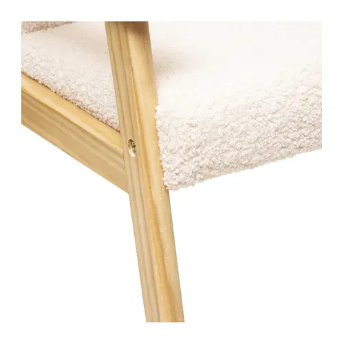 Fauteuil Pour Enfant En Bois Et Tissu Bouclette Écru H 46 Cm