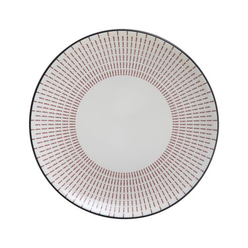 Service de vaisselle 18 pièces LUNIS Rouge / Blanc